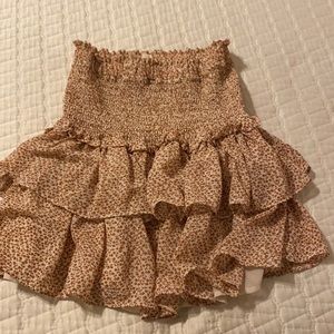 White and brown flower print skirt size S from RESET